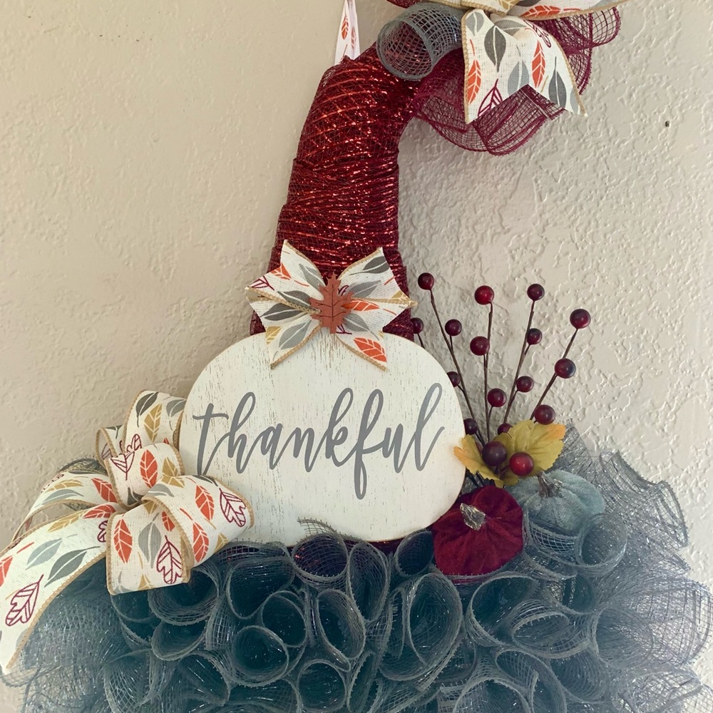 Deco mesh Fall scarecrow hat wreath, Fall door decor, Thanksgiving wreath
